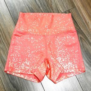 BuffBunny Rose Coral & Metallic Gold Shorts, Extra Small